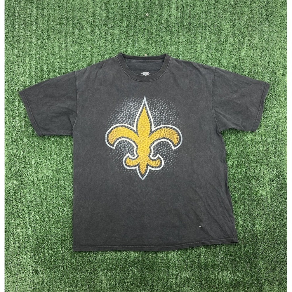 Vintage Reebok New Orleans Saints Logo T-Shirt Mens XL Black